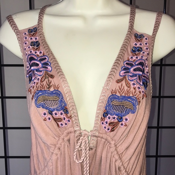 SOLD- FREE PEOPLE Dusty Mauve Lovers Mini Dress - Picture 5 of 8